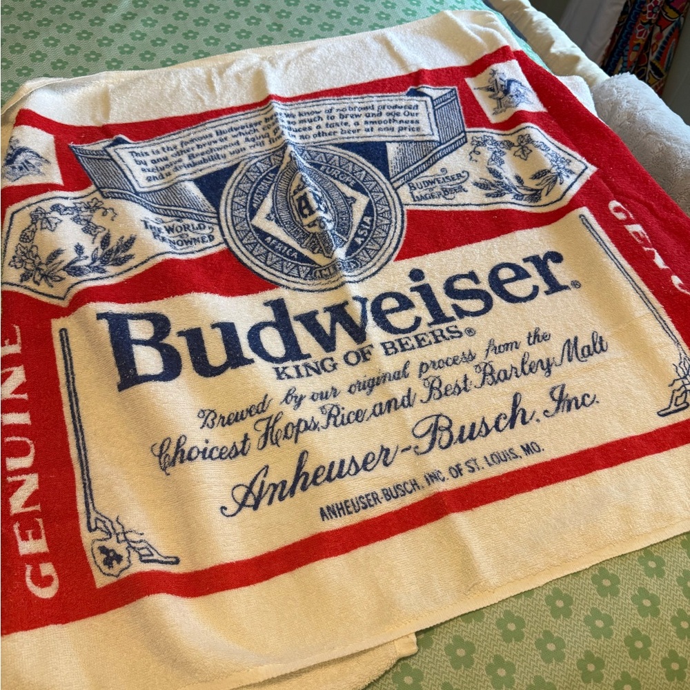 Vintage Budweiser beach towel